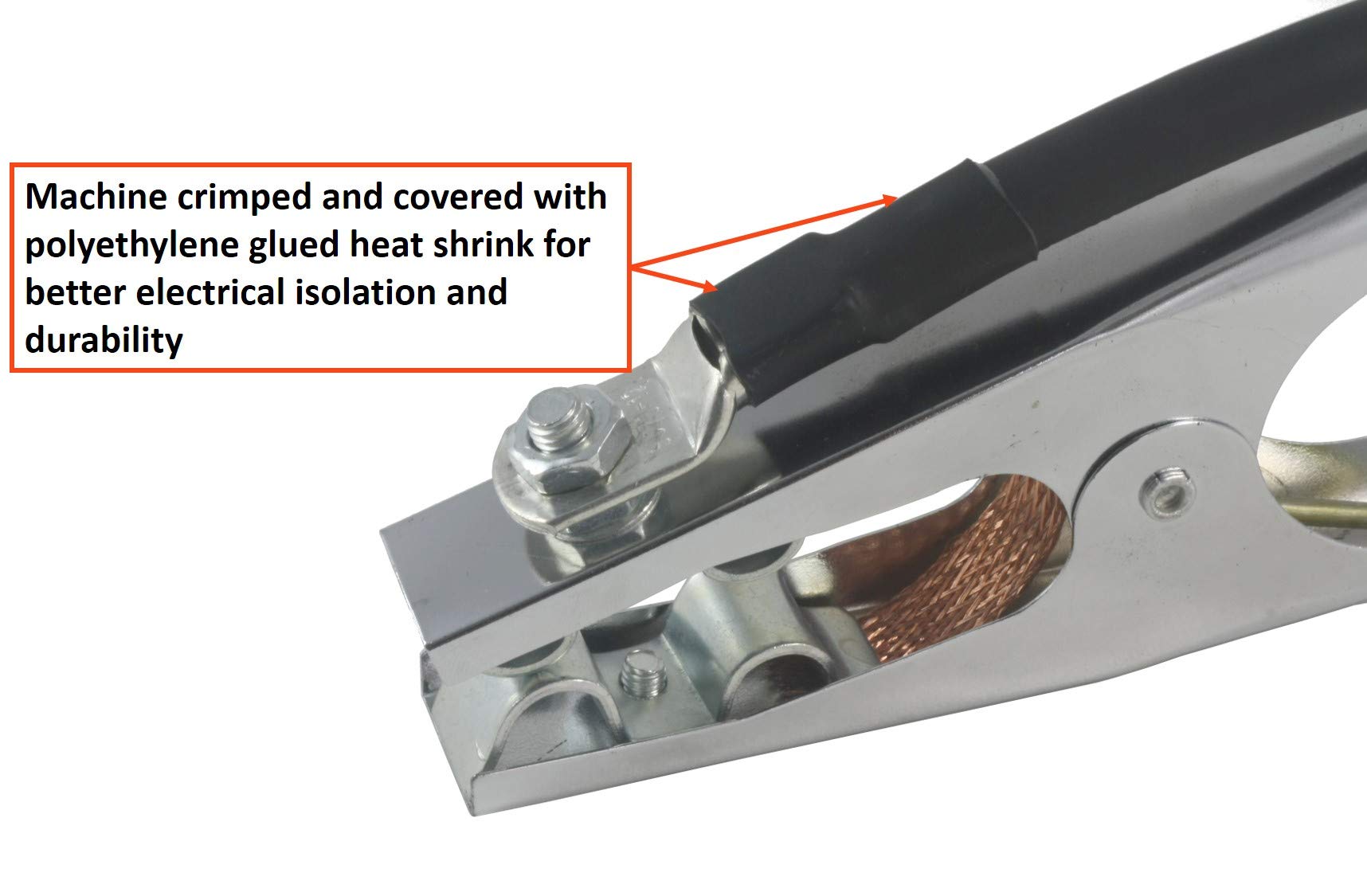 SÜA® - 200 Amp Welding Ground Clamp Lead Assembly - UP10 Tapered Connector (Old Welders) - #2 AWG cable (50 FEET)