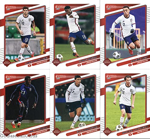 2021-22 Donruss Road to Qatar United States Team Set of 8 Cards: Christian Pulisic(#160), Yunus Musah(#161), Sergino Dest(#162), Timothy Weah(#163), Giovanni Reyna(#164), Brenden Aaronson(#165), Tyler Adams(#166), Weston McKennie(#167), Bryan Reynolds(#18