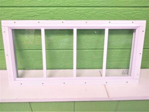 10x29 white transom shed window, tempered glass, great for outdoor sheds, playhouses, garages, and barns!…