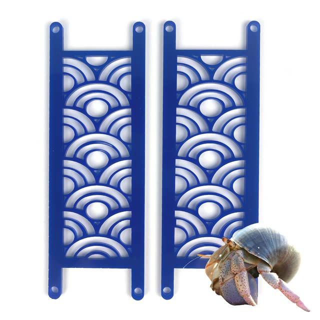 Snout and Shell - Hermit Crab Crabitat Pool Ladders - 2 Pack Acrylic Arches Ladder Blue