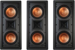klipsch r-5502-w ii in-wall left, center or right (lcr) in-wall or in-ceiling speaker three-pack