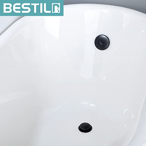 BESTILL Tip-Toe Bathtub Drain Kit and Overflow Plate, Oil Rubbed Bronze