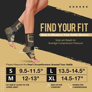 Copper Ankle Brace Support for Men & Women (1 Pair), Breathable Nano Plantar Fasciitis Socks, Anti-Slip Ankle Compression Sleeve Socks for Ligament Damage, Achilles Tendonitis, Sprained Ankle