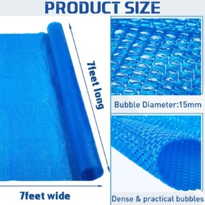 Amylove 7 ft x 7 ft Hot Tub Bubble Cover 16 Mil Hot Tub Solar Blanket Floating Spa Covers for Hot Tub Insulation Blanket Cover Heavy Duty Pool Solar Blanket for Outdoor Hot Tubs Inground Pools