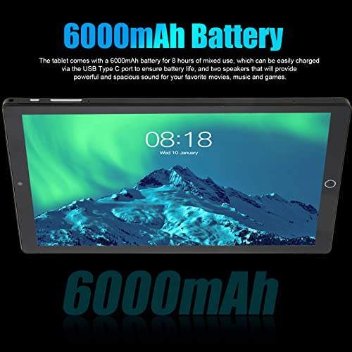 Tablet 10.1 Inch 11, 1920x1080 IPS Touchscreen 6G RAM 128G ROM Octa Core 2.4G 5G WiFi Calling Tablet with GPS, Dual Cameras, Dual Speakers, 6000mAh Battery