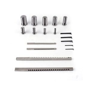 18 Pcs Hss Keyway Broach Sets in Fitted Box,Keyway Broach Kit 4 Broaches＆9 Collared Bushings＆5 Shims,High Speed Steel Material Metalworking Industrial Tools for Lathe