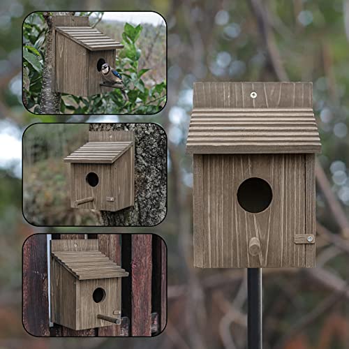 Bird House for Outside with Predator Guard, Nesting Box Birdhouse for Outdoor Wild Bird Watching, Royal Blue