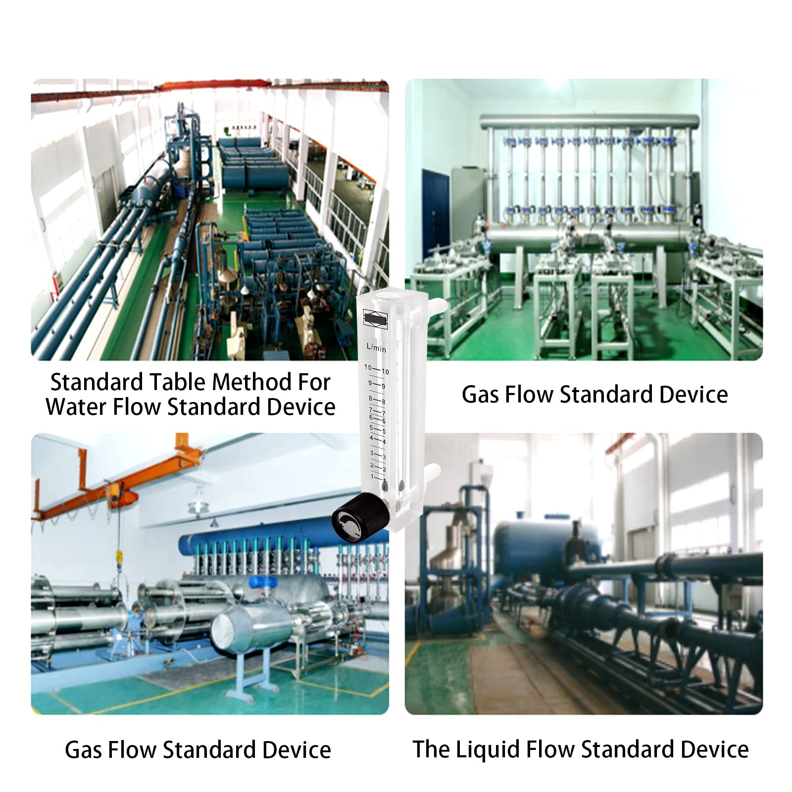 Gas Flowmeter, Multicolor Acrylic 1-10LPM Oxygen Air Gas Flowmeter with Control Valve for Measuring Controlling Gas Flow (1-10LPM)