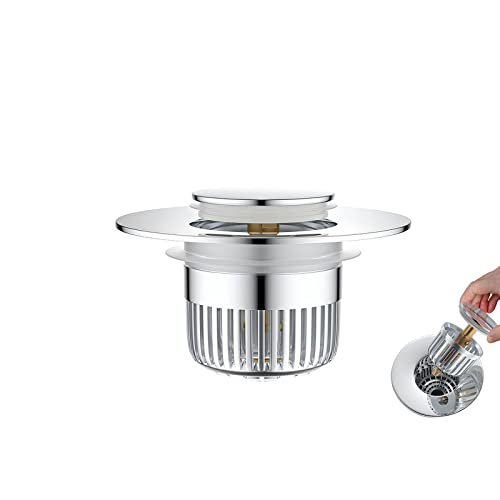 Kitchen Sink Strainer Stopper Kit, Pop Up Sink Stopper, Stainless Steel Food Debris Catcher for Kitchen