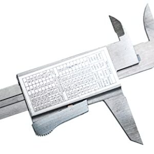 LLDSIMEX Self-Locking Auto Clamp Stainless Steel Vernier Caliper 0-6 Inch/0-150mm Manual Caliper 0.001"/0.02mm High Precison Caliper