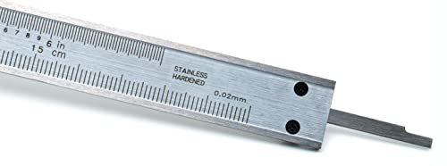 LLDSIMEX Self-Locking Auto Clamp Stainless Steel Vernier Caliper 0-6 Inch/0-150mm Manual Caliper 0.001"/0.02mm High Precison Caliper