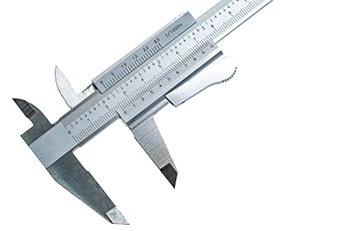 LLDSIMEX Self-Locking Auto Clamp Stainless Steel Vernier Caliper 0-6 Inch/0-150mm Manual Caliper 0.001"/0.02mm High Precison Caliper