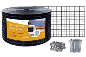 solar panel bird wire,8inx100ft critter guard pvc coated,birds from entering & nesting roll kit/critter guard with 70 fastener clips rooftop solar panel for squirrel bird critters