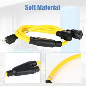 3FT NEMA 6-20P to Two 6-20R Y Splitter Power Cord, HDWS Splitter Power Cord, 20 AMP 250V 5000W for Air Compressors Pool Pump