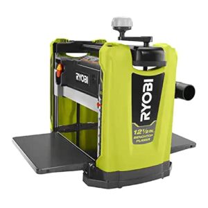 ryobi 15 amp 12-1/2 in. corded thickness planer with planer knives, knife removal tool, hex key and dust hood, green, (ap1305)