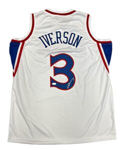 allen iverson philadelphia 76ers autograph signed jersey the answer white jsa witnessed certified