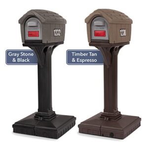 Dig-Free Easy Up Home Mailbox, Timber, Made in The USA