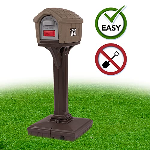 Dig-Free Easy Up Home Mailbox, Timber, Made in The USA