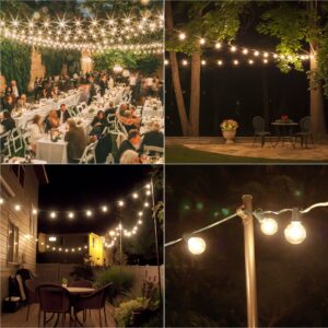 Outdoor String Lights 100FT(50*2Pack) with 52 Bulbs led outdoor string lights for Waterproof, G40 Outdoor Strings Light Connectable Commercial Patio Hanging Lights for House Backyard Balcony Party