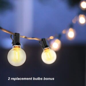 Outdoor String Lights 100FT(50*2Pack) with 52 Bulbs led outdoor string lights for Waterproof, G40 Outdoor Strings Light Connectable Commercial Patio Hanging Lights for House Backyard Balcony Party