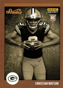 2022 panini instant studio football #s12 christian watson rookie card packers - only 911 made!
