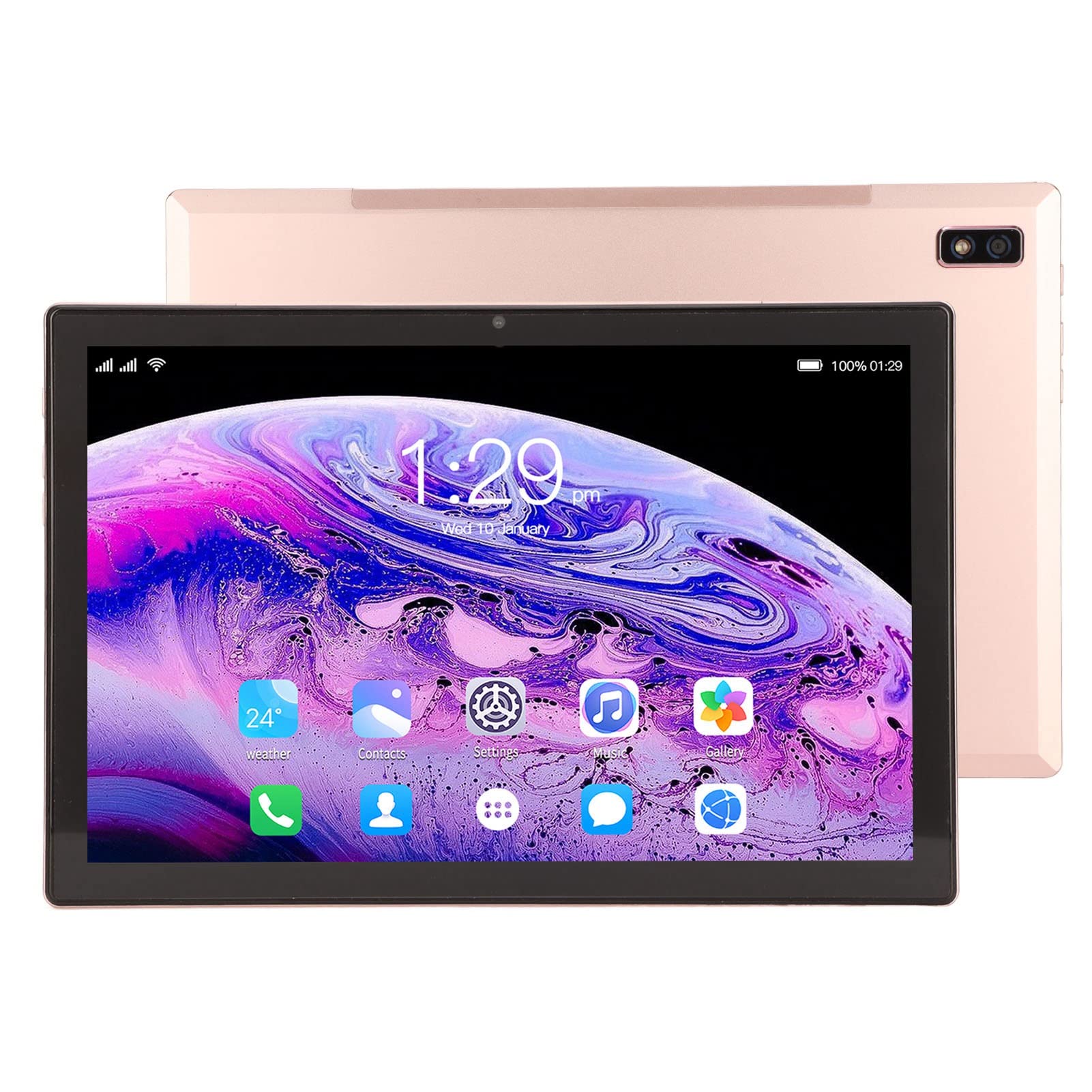 10in HD Tablet, Gold 4G Call 6GB 128GB RAM Front 800w Rear 2000w 2560x1600 Portable Tablet, Support, IPS Full HD Display WiFi Tablet