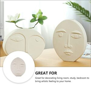 Veemoon Ceramic Vase Ceramic Decoration Vase Holder Pot Plant Desktop Indoor Bonsai Artistic Outdoor Arrangement Head Table Cute Decorative Unique Porcelain Decor Container Face Jewelry Glass Vase