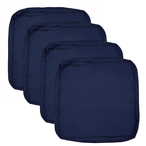 Sqodok Patio Cushion Covers 24x24 inch, Waterproof Outdoor Cushion Covers Replacement 4Pack Patio Cushion Slicovers for Sectional Sofa, Wicker Chair, Blue