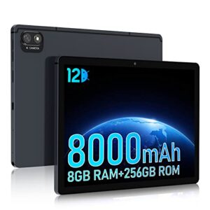 latest android 12 tablet with 4g lte cellular,8gb ram,256gb rom, 1tb expand,octa core,10.1 inch 1920x1200 fhd ips screen,8000mah battery,5+13mp dual camera,dual sim card slot,2.4/5g wifi,bluetooth
