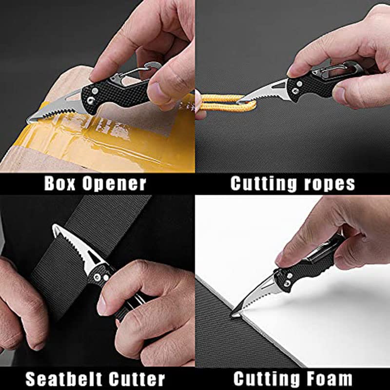 YITOO Key knife, 2Pcs Keychain multitool for Cutting Rope, Paper Boxes and Fruits Easy, Folding Knife Mini Keychain Knife