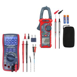astroai trms 6000 counts multimeter with large backlit display + 4000 counts auto-ranging digital clamp meter