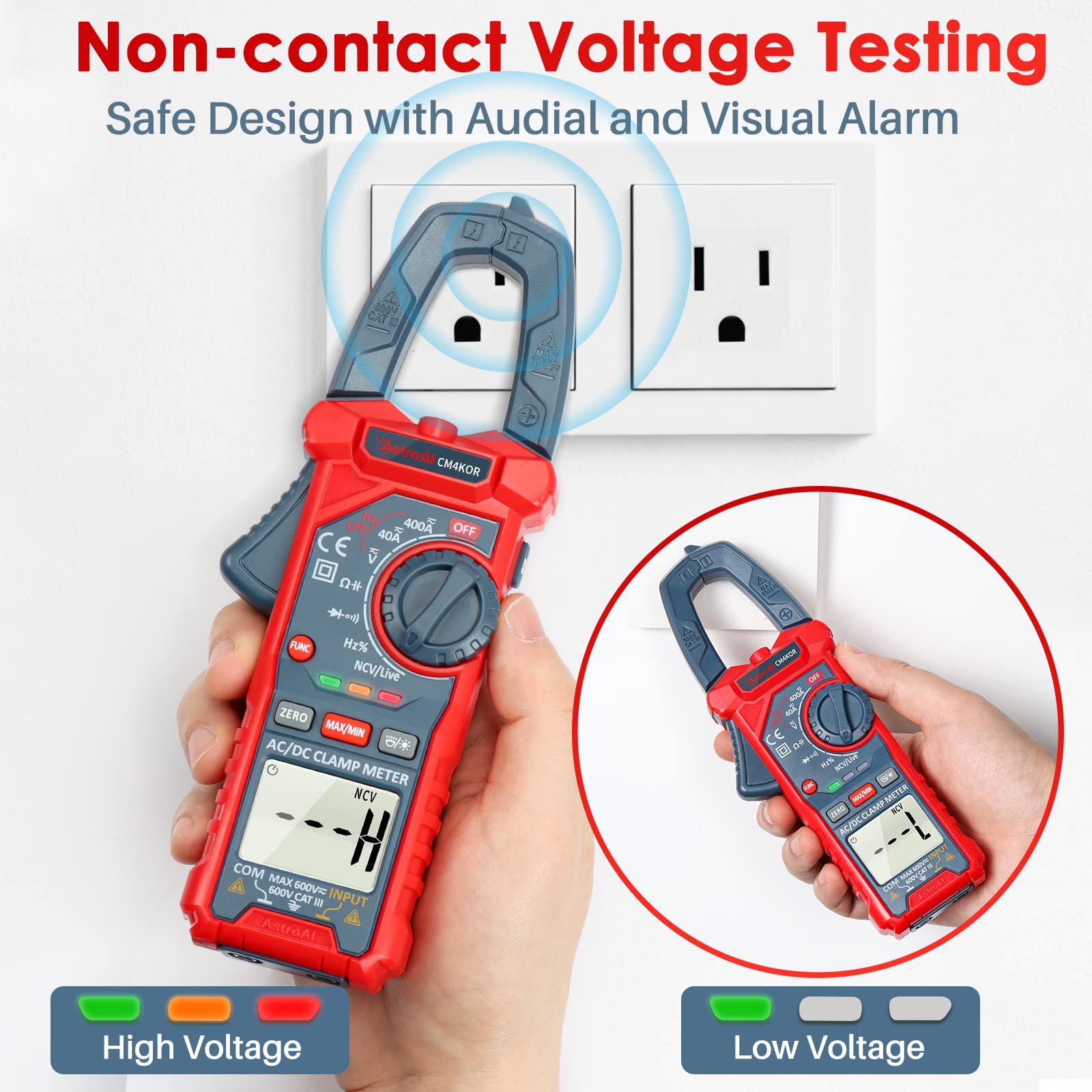 AstroAI TRMS 6000 Counts Multimeter with Large Backlit Display + 4000 Counts Auto-ranging Digital Clamp Meter