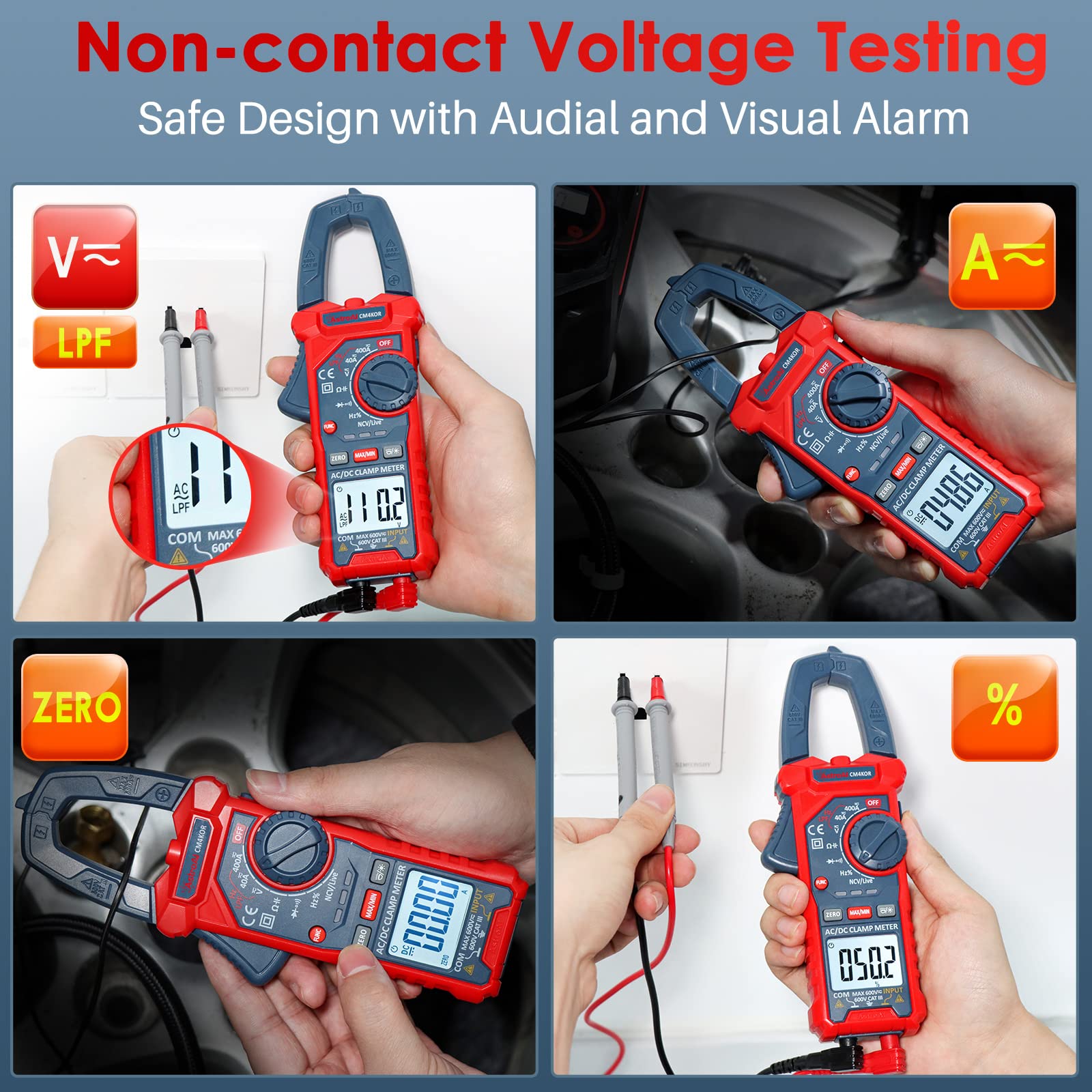 AstroAI TRMS 6000 Counts Multimeter with Large Backlit Display + 4000 Counts Auto-ranging Digital Clamp Meter