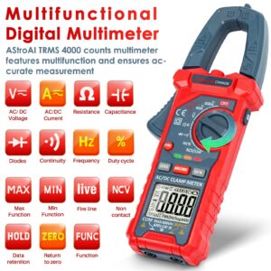 AstroAI TRMS 6000 Counts Multimeter with Large Backlit Display + 4000 Counts Auto-ranging Digital Clamp Meter