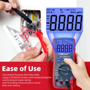 AstroAI TRMS 6000 Counts Multimeter with Large Backlit Display + 4000 Counts Auto-ranging Digital Clamp Meter