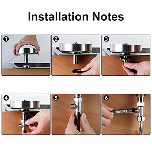 Glass Rinser, Metal Bottle Washer for Kitchen Sink - Cup Washer with 10 Powerful Spray Holes Automatic Faucet Glass Rinser for Bar Kitchen Sink (Silver)