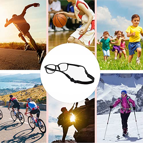 Junsika Adjustable Glasses Strap No Tail Eyewear Retainer Sports Glasses Strap for Men Women Kids Eyeglasses Sunglasses Strap 2 Packs