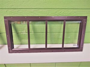 10x23 brown transom shed window, tempered glass, great for outdoor sheds, playhouses, garages, and barns!