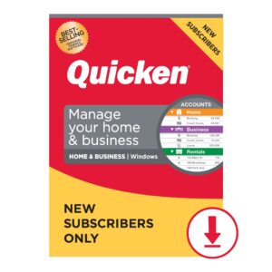 quicken home & business for new subscribers | 1 year [pc online code]