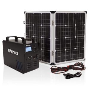 patriot power generator - fume-free, silent & safe lithium-iron-phosphate battery, 100-watt solar panel included, 1,800 watts of reliable power during an outage, quiet & portable, 2,500 + lifecycles