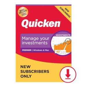 quicken premier for new subscribers | 1 year [pc/mac online code]