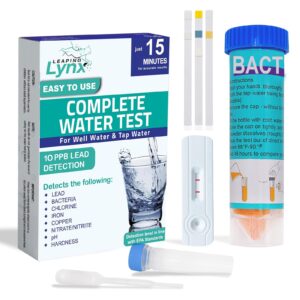 epa-recommended detection water test kit for lead, bacteria, hardness, ph, nitrate, nitrite, chlorine, iron & copper - for well water & tap water, rapid results with easy instructions