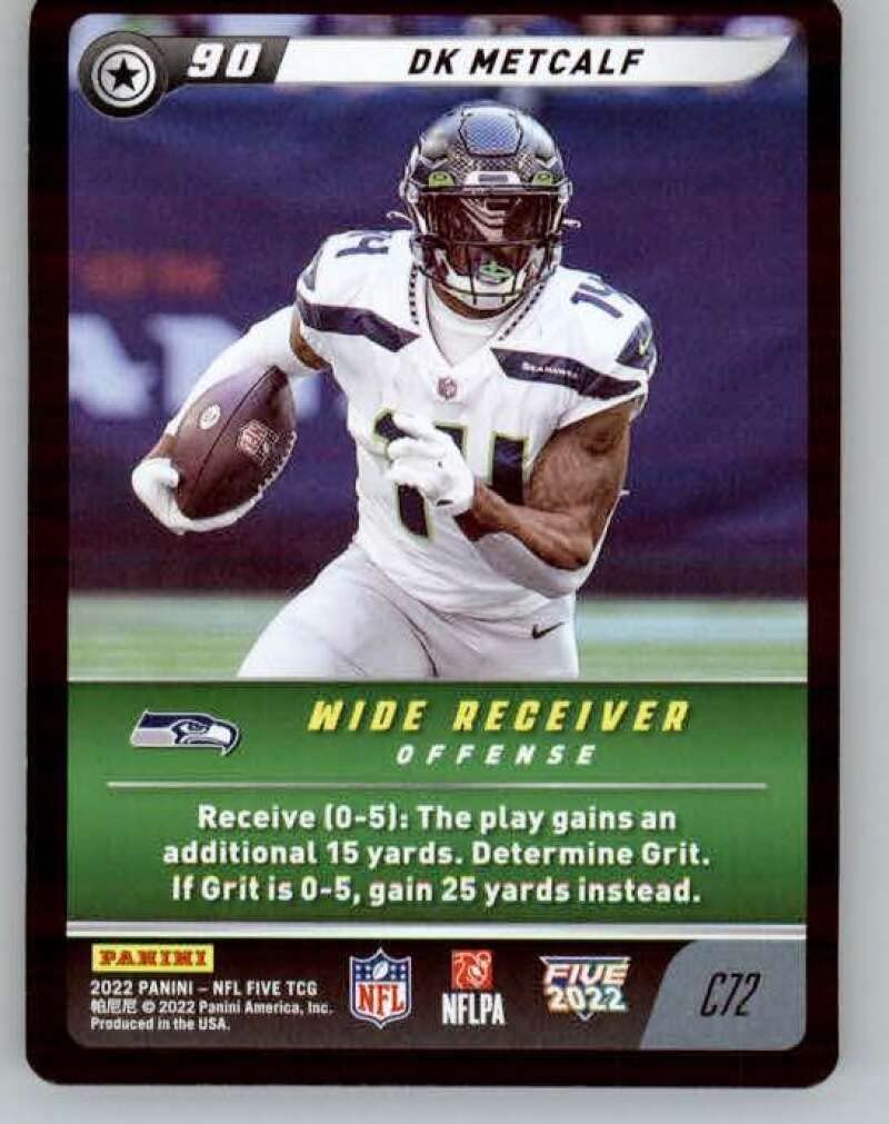 2022 Panini Five NFL #C72 D.K. Metcalf Seattle Seahawks NFL Football Trading Card