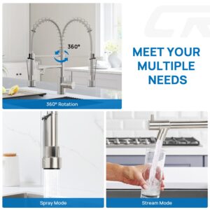 Kitchen Faucets,Craftespirit Kitchen Faucet with Pull Down Sprayer Kitchen Sink Faucet Brushed Nickel Kitchen Faucet with Sprayer