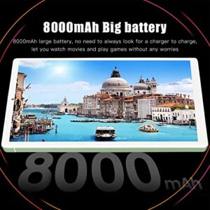 HD 10 Inch Tablet, 2.4G 5G WiFi Tablet PC, 4GB RAM 64GB ROM, 10 Core CPU, 8MP and 13MP Camera, Dual SIM Dual Standby, BT5.0, GPS, 8800mAh Battery, Phone Call Tablet