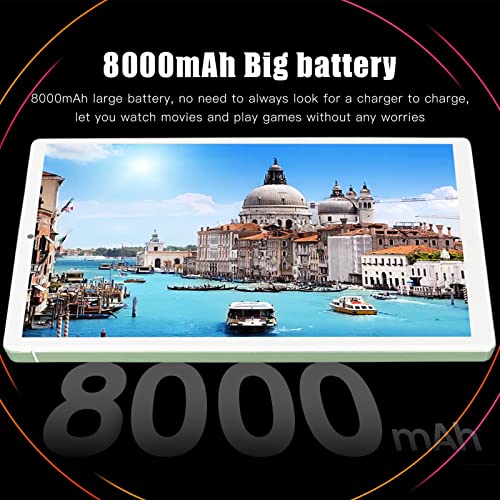 HD 10 Inch Tablet, 2.4G 5G WiFi Tablet PC, 4GB RAM 64GB ROM, 10 Core CPU, 8MP and 13MP Camera, Dual SIM Dual Standby, BT5.0, GPS, 8800mAh Battery, Phone Call Tablet