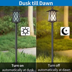 JAYNLT Outdoor Lamp Post Lights Dusk to Dawn,63 inch 100% Aluminum Hardwired Outdoor Street Light Anti-Rust, Waterproof lamp Pole Lights Outdoor with Toughened Frosted Glass for Yard, Garden, Patio