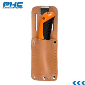 Pacific Handy Cutter S5R Safety Cutter + Leather Holster Utility Knife Bundle