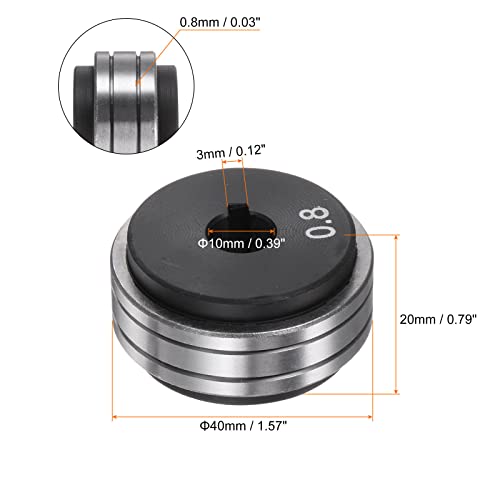 HARFINGTON Mig Welder Wire Feed Drive Roller 40mm x 10mm x 20mm x 3mm Keyway Width Roll Parts Replacement U Groove 0.03"