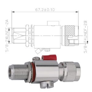 RFiotasy Coaxial N Type Lightning Arrestor 0 to 6 GHz (N-Male/N-Female) 50ohm, Protects 3G,4G,LTE, GPS,2.4GHz/5GHz Wi-Fi, 900MHz,Ham Other Outside Antennas Pack 2